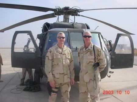 Heyward(left) and Robert Hutson in Mosul, Iraq